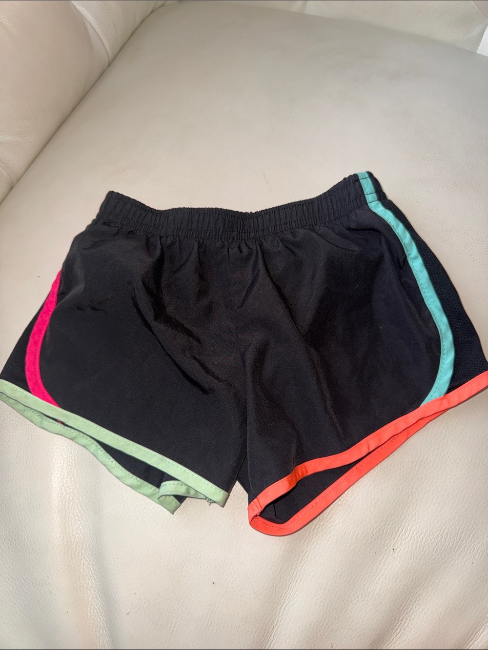 Black Nike Athletic Shorts with Multicolor Trim